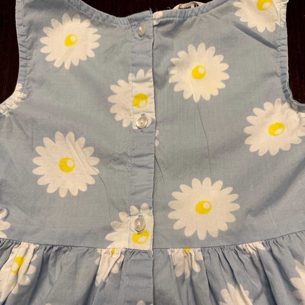 H&M Girls Blue Daisy Floral Print Sundress Size 4-5Y - Picture 3 of 5